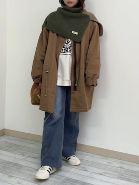 「アイテム（ジャケット/アウター、ベージュ系）」を使った、kama555さん（レディース・156cm）の冬コーディネート