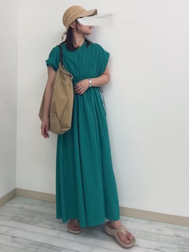 「アイテム（ワンピース/ドレス）」を使った、kama555さん（レディース・156cm）の夏コーディネート