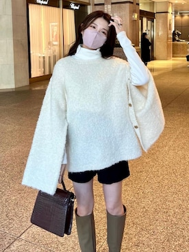 「ハイネックトップス」｜yuiさん（レディース・157cm）の秋コーディネート