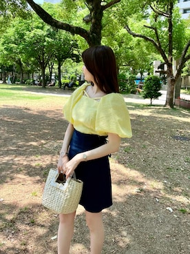 「黄色コーデ」｜yuiさん（レディース・157cm）の春コーディネート