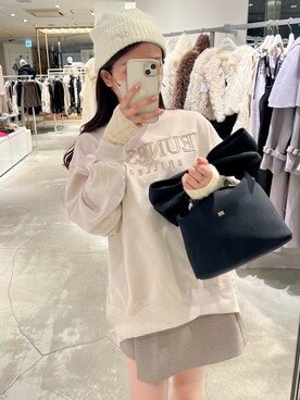 「one after another NICE CLAUP（ワンアフターアナザーナイスクラップ）のアイテム（ニットキャップ/ビーニー）」を使った、yuiさん（レディース・157cm）の秋コーディネート