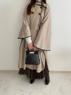「秋冬」｜「アイテム（トレンチコート）」を使った、𝑁𝑎𝑛𝑎𝑠𝑒❤︎︎さん（レディース・152cm）の秋コーディネート