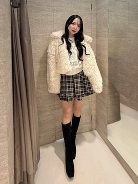 「ファーコート」｜「アイテム（ジャケット/アウター）」を使った、naoさん（レディース・159cm）の秋コーディネート