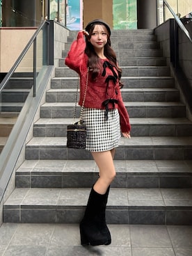 「アイテム（ハンチング/ベレー帽）」を使った、naoさん（レディース・159cm）の秋コーディネート