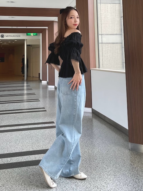 試着のみ cygne ソフトローンオフショルブラウス Yuna シーニュ デニム