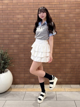 「重ね着」｜naoさん（レディース・159cm）の夏コーディネート