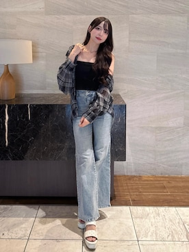 「アイテム（デニムパンツ）」を使った、naoさん（レディース・159cm）の夏コーディネート