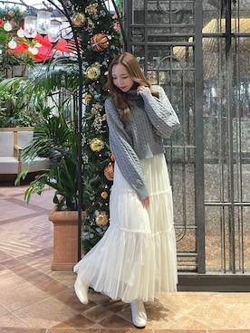 「アパレルスタッフ」｜「アイテム（ブーツ）」を使った、naoさん（レディース・159cm）の冬コーディネート