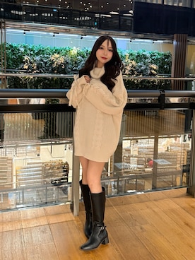 「アイテム（チュニック）」を使った、naoさん（レディース・159cm）の冬コーディネート