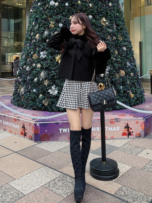 エンブレム付キルティングショルダーバッグ