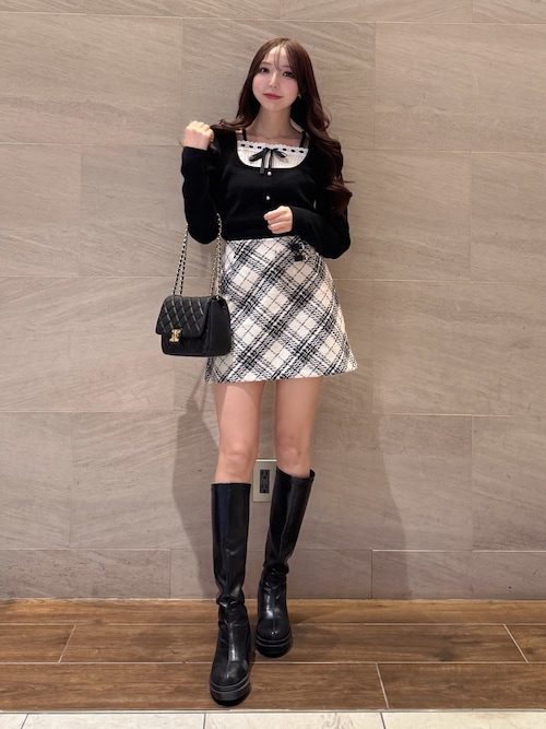 フロントリボンリブ切替ニット