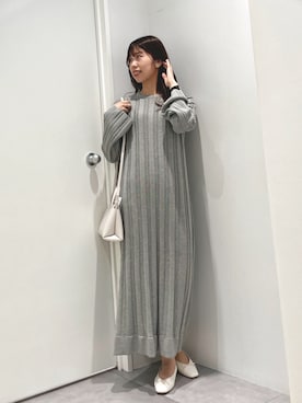 「NANO universe（ナノユニバース）のアイテム（バレエシューズ）」を使った、natsukaさん（レディース・160cm）の冬コーディネート