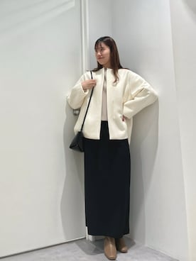 「NANO universe（ナノユニバース）のアイテム（ノーカラーコート）」を使った、natsukaさん（レディース・160cm）の冬コーディネート