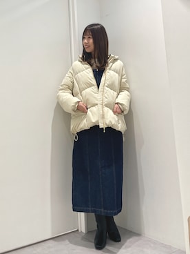 「NANO universe（ナノユニバース）のアイテム（ジャンパースカート）」を使った、natsukaさん（レディース・160cm）の冬コーディネート