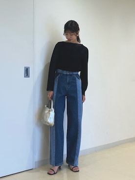 「アイテム（ショルダーバッグ、ゴールド系）」を使った、natsukaさん（レディース・160cm）の秋コーディネート