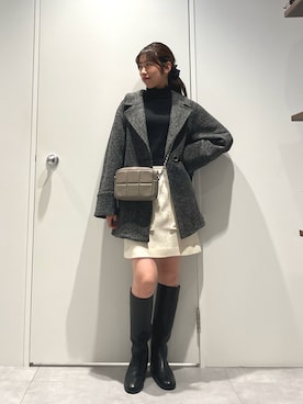 「NANO universe（ナノユニバース）のアイテム（チェスターコート）」を使った、natsukaさん（レディース・160cm）の秋コーディネート
