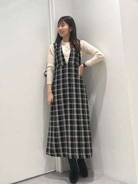 「nano・universe」｜「アイテム（ワンピース/ドレス）」を使った、natsukaさん（レディース・160cm）の冬コーディネート