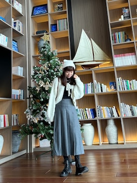 「RETRO GIRL（レトロガール）のアイテム（ジャケット/アウター）」を使った、Ruruさん（レディース・155cm）の冬コーディネート