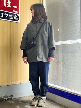 「Champion（チャンピオン）のアイテム（バッグ）」を使った、K-BUMPさん（メンズ・171cm）の秋コーディネート