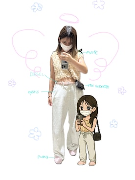 「アイテム（ベルト）」を使った、らりるれろさん（レディース・150cm）の夏コーディネート