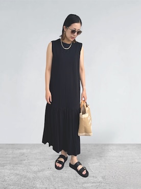 green label relaxing Oggi Aラインティアードワンピ グリーンレーベルリラクシング Oggiコラボ Aライン ティアード