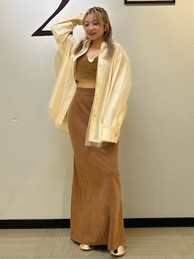 「アイテム（バレエシューズ）」を使った、鈴木悠花さん（レディース・151cm）の夏コーディネート