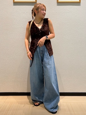 「Ungrid（アングリッド）のアイテム（ファッション雑貨）」を使った、鈴木悠花さん（レディース・151cm）の夏コーディネート