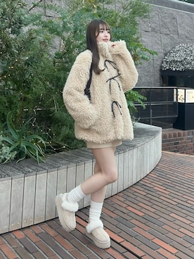 「アイテム（ブルゾン）」を使った、todaさん（レディース・165cm）の冬コーディネート