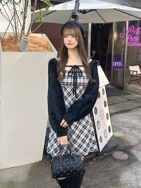 「アイテム（ハンチング/ベレー帽）」を使った、todaさん（レディース・165cm）の冬コーディネート