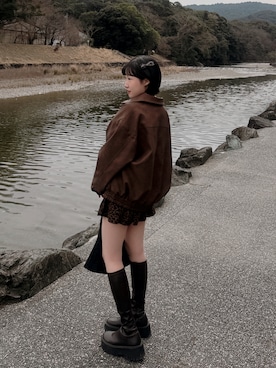 「アイテム（ピーコート）」を使った、ウイーリンさん（レディース・156cm）の春コーディネート