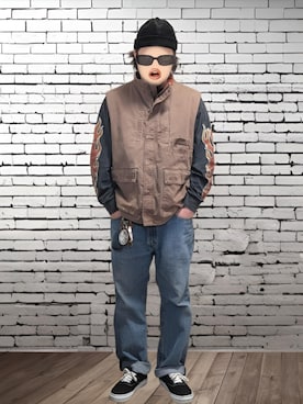 「Levi's（リーバイス）の【古着】リーバイス505（デニムパンツ、ブルー系）」を使った、BATSUさん（メンズ・171cm）の春コーディネート