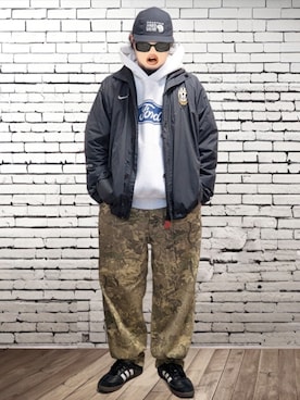 「NIKE（ナイキ）のアイテム（ジャケット/アウター）」を使った、BATSUさん（メンズ・171cm）の冬コーディネート