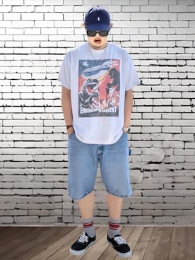 「Wrangler（ラングラー）のアイテム」を使った、BATSUさん（メンズ・171cm）の夏コーディネート