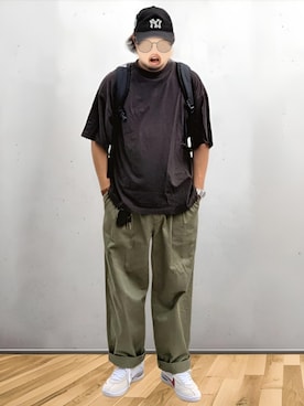 「アイテム（キャップ）」を使った、BATSUさん（メンズ・171cm）の夏コーディネート