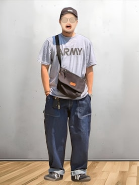 「アイテム（キャップ）」を使った、BATSUさん（メンズ・171cm）の夏コーディネート