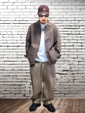 「アイテム（チノパンツ）」を使った、BATSUさん（メンズ・171cm）の秋コーディネート