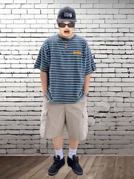 「THRASHER（スラッシャー）のアイテム」を使った、BATSUさん（メンズ・171cm）の夏コーディネート