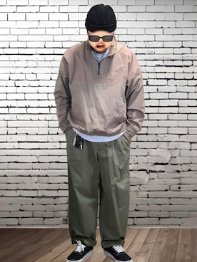 「アイテム（ナイロンジャケット）」を使った、BATSUさん（メンズ・171cm）の秋コーディネート