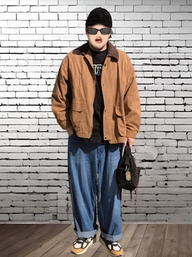 「巾着バッグ」｜BATSUさん（メンズ・171cm）の春コーディネート