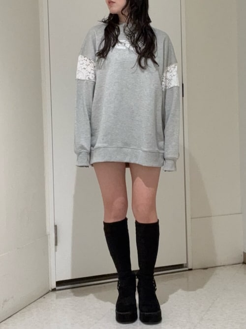 スタッズストレッチミドルブーツ