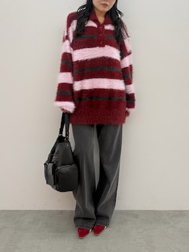 「EVRIS（エヴリス）のアイテム（トップス）」を使った、黒石夏帆さん（レディース・155cm）の秋コーディネート