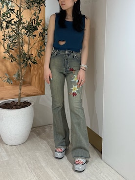 「グリッター」｜黒石夏帆さん（レディース・155cm）の夏コーディネート