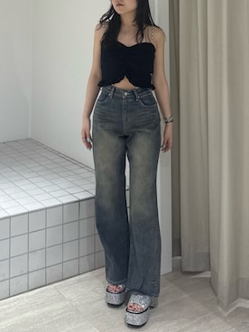 「グリッター」｜黒石夏帆さん（レディース・155cm）の夏コーディネート
