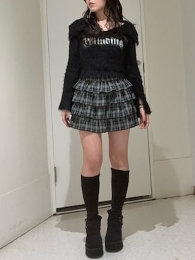 「EVRIS（エヴリス）のアイテム」を使った、黒石夏帆さん（レディース・155cm）の冬コーディネート