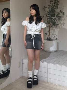 「スタイルアップ」｜黒石夏帆さん（レディース・155cm）の夏コーディネート