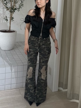 黒石夏帆さん(レディース・155cm)の夏コーディネート