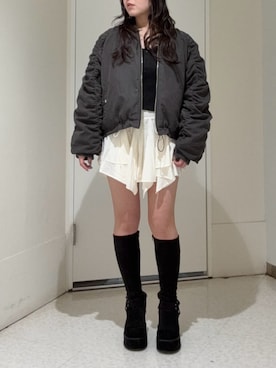 黒石夏帆さん(レディース・155cm)の冬コーディネート