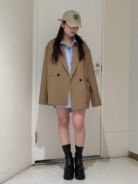 「EVRIS（エヴリス）のアイテム」を使った、黒石夏帆さん（レディース・155cm）の春コーディネート