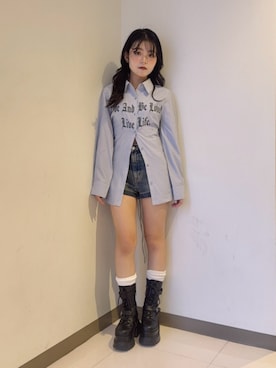 「EVRIS（エヴリス）のアイテム」を使った、黒石夏帆さん（レディース・155cm）の夏コーディネート