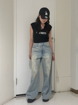 「スタッズ」｜黒石夏帆さん（レディース・155cm）の夏コーディネート